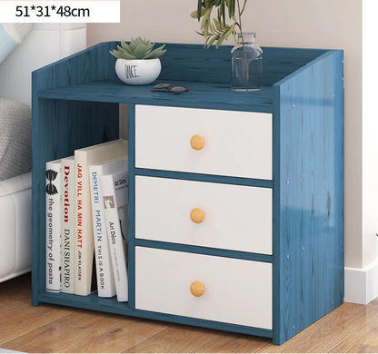 Table de nuit bibliothèque en bois - vente privée 14:2000029843 blue 51x31x48cm