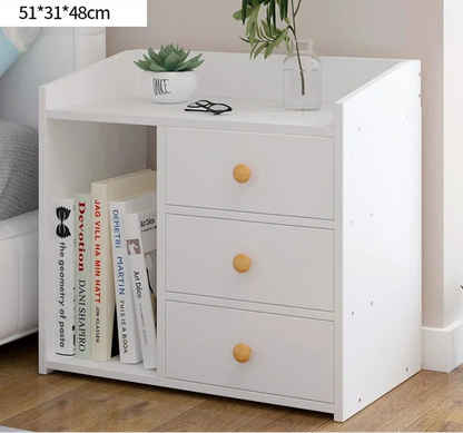Table de nuit bibliothèque en bois - vente privée 14:2000061513 white 51x31x48cm