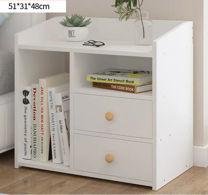 Table de nuit bibliothèque en bois - vente privée 14:3662 white 51x31x48cm