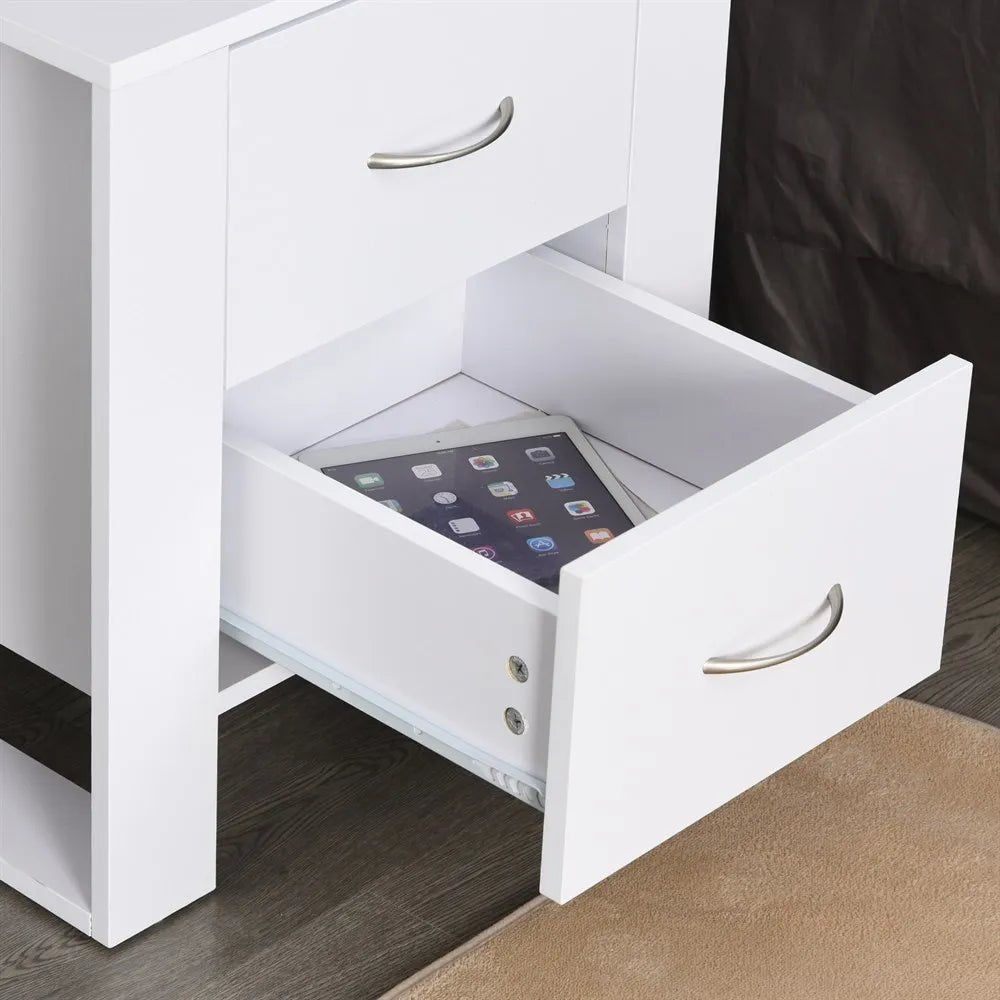 Table de nuit blanc et bois élégant 48X39X54 cm - vente privée 14:29Blanco;200007763:201336104