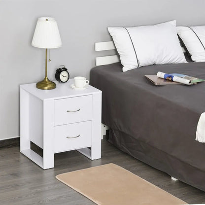 Table de nuit blanc et bois élégant 48X39X54 cm - vente privée 14:29Blanco;200007763:201336104
