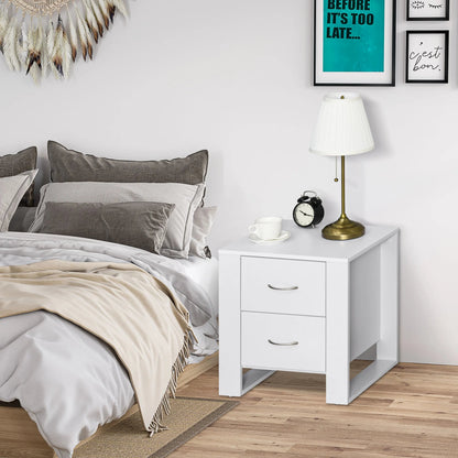 Table de nuit blanc et bois élégant 48X39X54 cm - vente privée 14:29Blanco;200007763:201336104