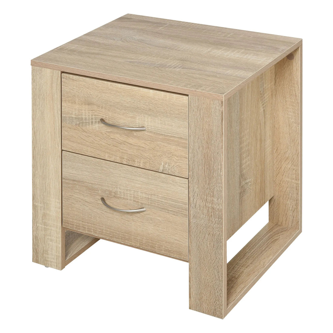 Table de nuit blanc et bois élégant 48X39X54 cm - vente privée 14:4Oak;200007763:201336104