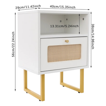 Table de nuit blanche avec tiroir magnifique - 14:29;200007763:201336101