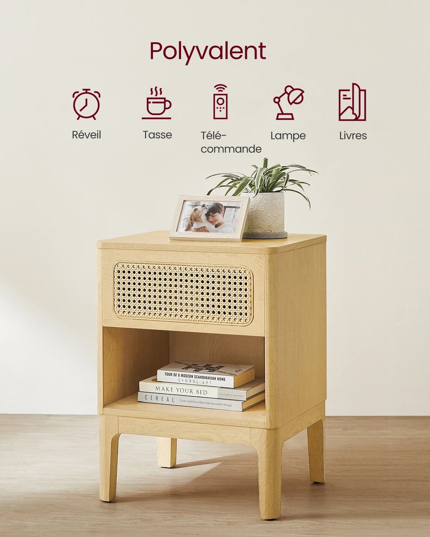 Table de nuit bois foncé - 1 pièce - 14:200006153Couleur Boisée;200007763:201336342