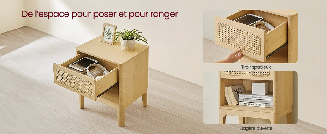Table de nuit bois foncé - 1 pièce - vente privée 14:200006153Couleur Boisée;200007763:201336342
