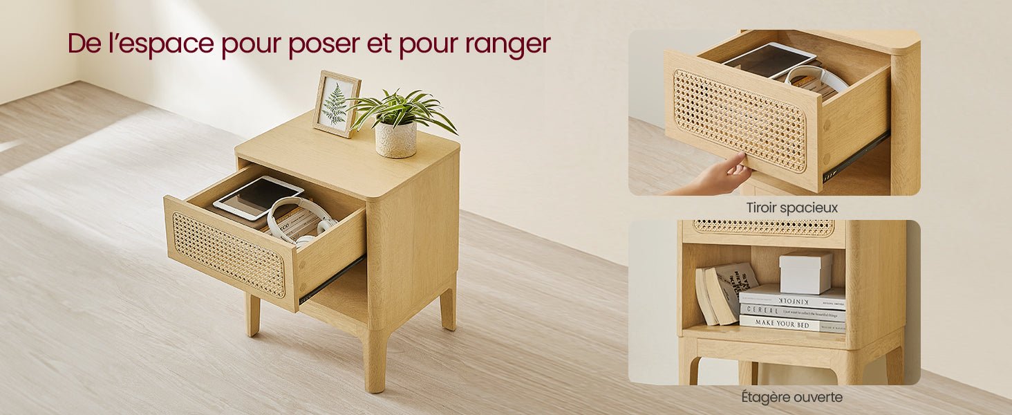 Table de nuit bois foncé - 1 pièce - 14:200006153Couleur Boisée;200007763:201336342