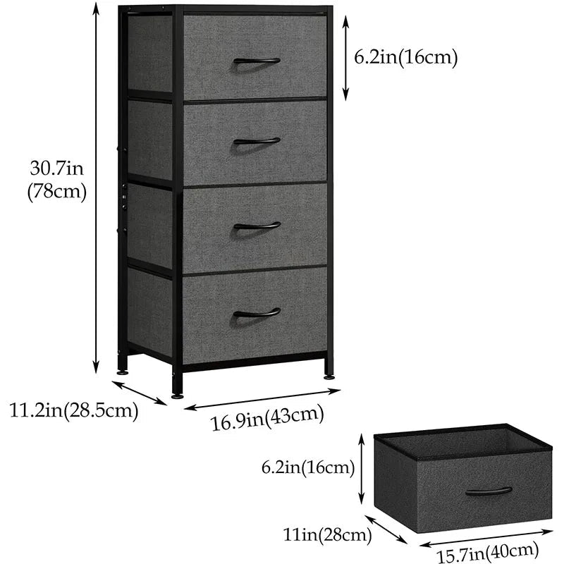 Table de nuit commode verticale à 4 tiroirs - vente privée 14:193