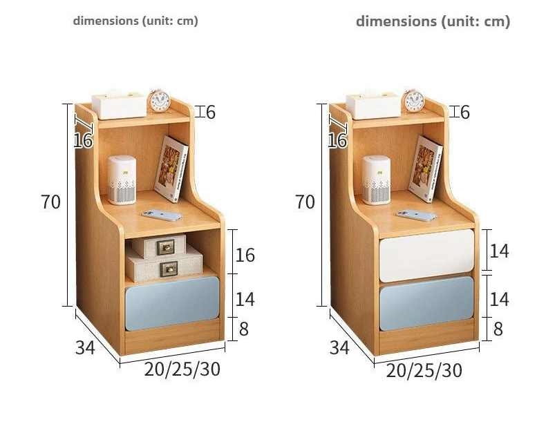Table de nuit compacte avec 3 tiroirs moderne - vente privée 14:366brushed have lock 3L