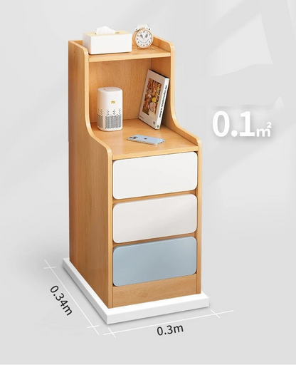 Table de nuit compacte avec 3 tiroirs moderne - vente privée 14:366brushed have lock 3L