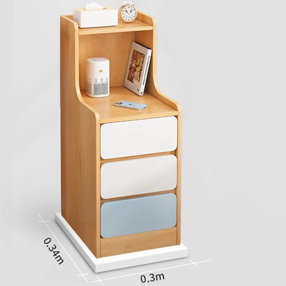 Table de nuit compacte avec 3 tiroirs moderne - vente privée 14:366brushed have lock 3L