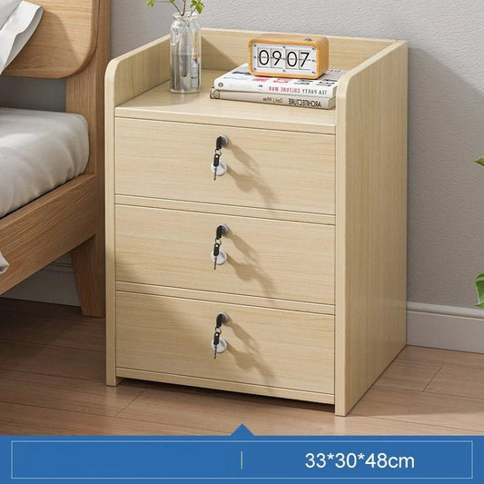 Table de nuit compacte avec 3 tiroirs moderne - vente privée 14:366brushed have lock 3L