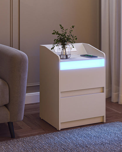 Table de nuit d'appoint élégant avec multiprise - vente privée 14:193;200007763:201336101