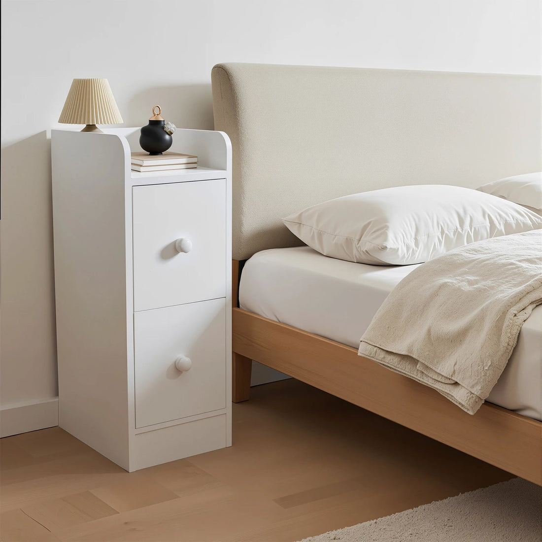 Table de nuit de rangement d'angle étroite - vente privée 14:29White;200007763:201336101