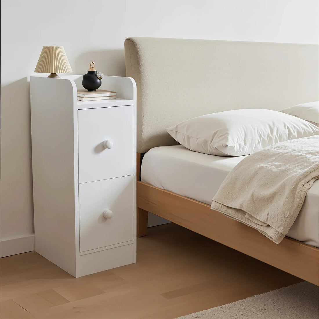 Table de nuit de rangement d'angle étroite - vente privée 14:29White;200007763:201336101