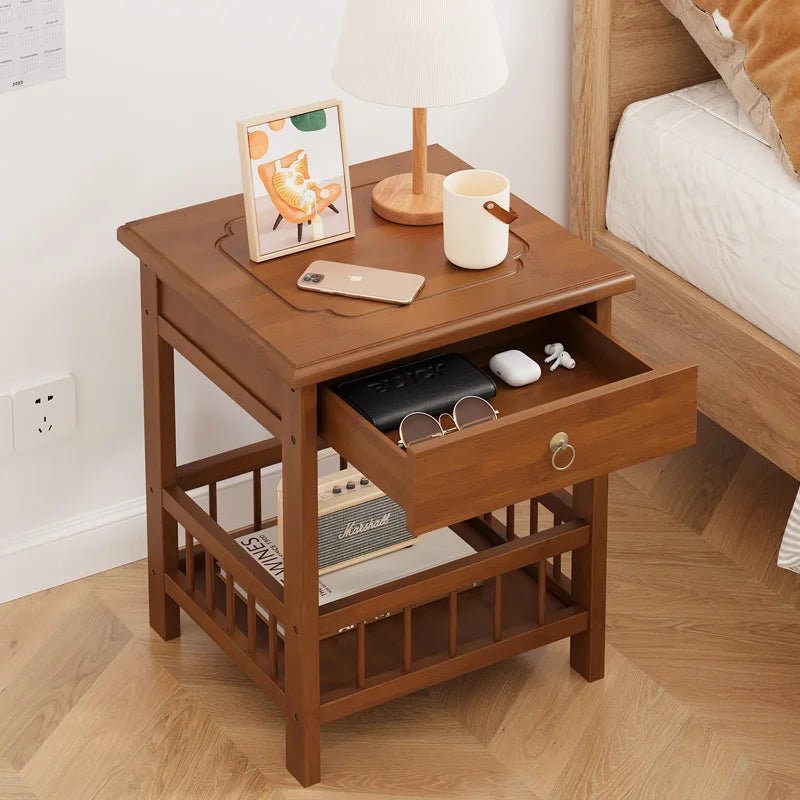 Table de nuit en bambou massif 1 pc - vente privée 14:173D1