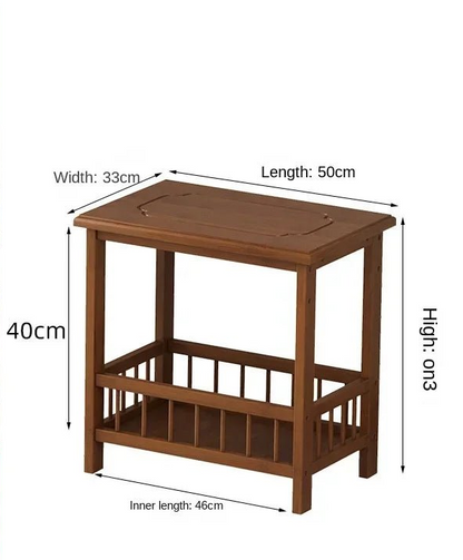 Table de nuit en bambou massif 1 pc - vente privée 14:200003699C1