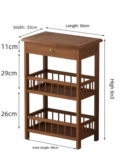 Table de nuit en bambou massif 1 pc - vente privée 14:200006154F2