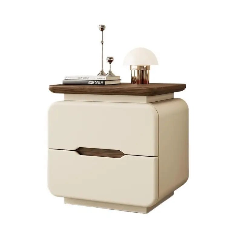 Table de nuit en bois massif couleur crème premium - vente privée 14:10Style A2 40x37x51cm
