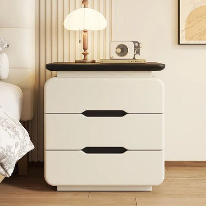 Table de nuit en bois massif couleur crème premium - vente privée 14:10Style A2 40x37x51cm