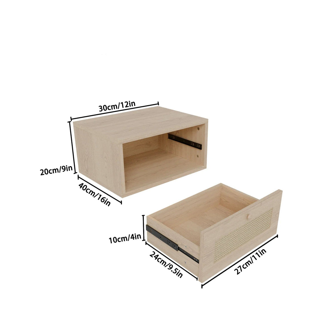 Table de nuit en bois moderne suspendue 1 pièce - vente privée 14:173Brown;200007763:201336101