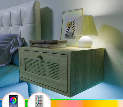 Table de nuit en bois moderne suspendue 1 pièce - vente privée 14:173Brown;200007763:201336101