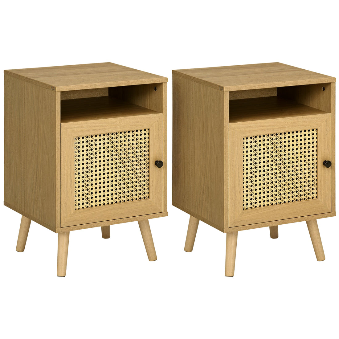 Table de nuit en rotin 2 pièces ensembles pour chambre 39X35X60 cm - vente privée 14:-1;200007763:201336104;5:-1
