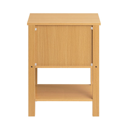 Table de nuit étagère en bois avec 2 tiroirs - 45 x 60 x 35cm - vente privée 14:774;200007763:201336101