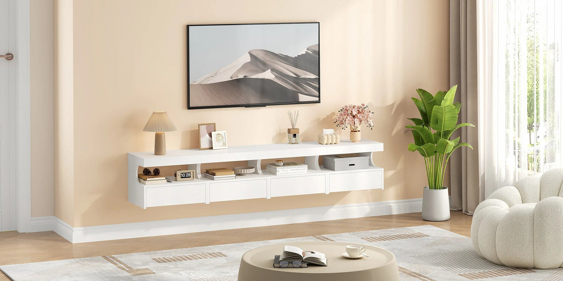 Table de nuit flottante blanche pour chambre - 1 pièce - vente privée 14:29;200007763:201336101