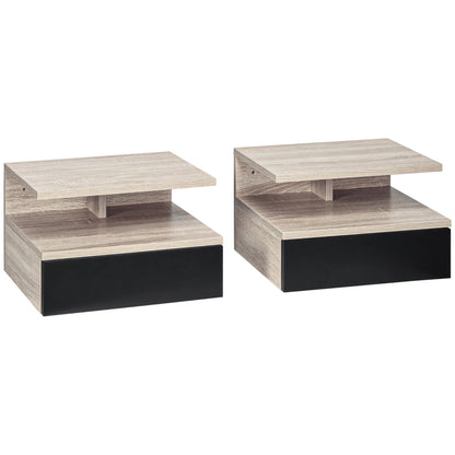 Table de nuit flottante de luxe lot de 2 ensembles - 35X32X22.5 cm - vente privée 14:774Natural;200007763:201336342