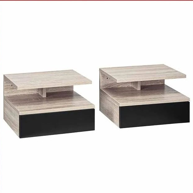 Table de nuit flottante de luxe lot de 2 ensembles - 35X32X22.5 cm - vente privée 14:774Natural;200007763:201336342