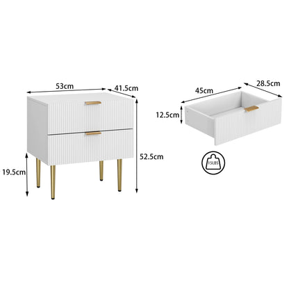 Table de nuit industriel moderne pour chambre à 2 tiroirs - 1 Piece - vente privée 14:29A;200007763:201336101