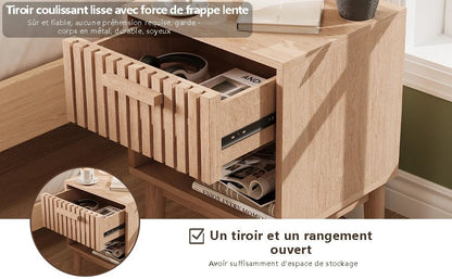 Table de nuit moderne en bois 2 ensembles - vente privée 14:200844060Drink color;200007763:201336342