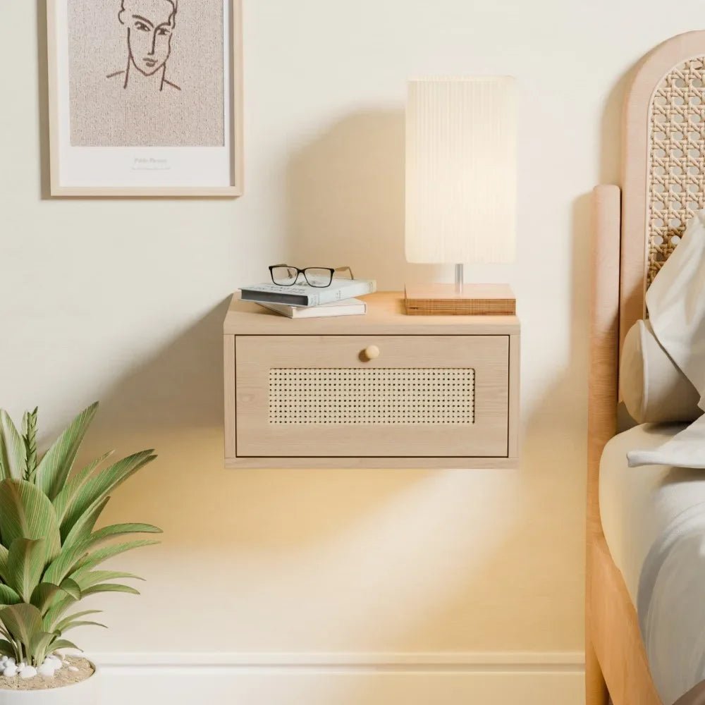 Table de nuit murale en bois avec tiroir - 14:292pcs Brown;200007763:201336101