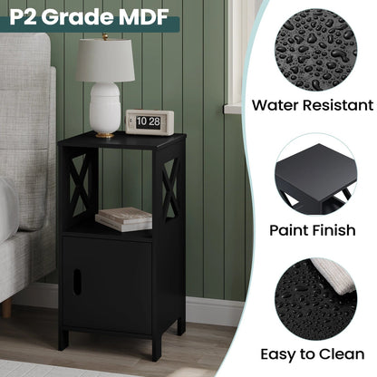 Table de nuit noir avec porte - lot de 2 ensembles - 14:193;200007763:201336101