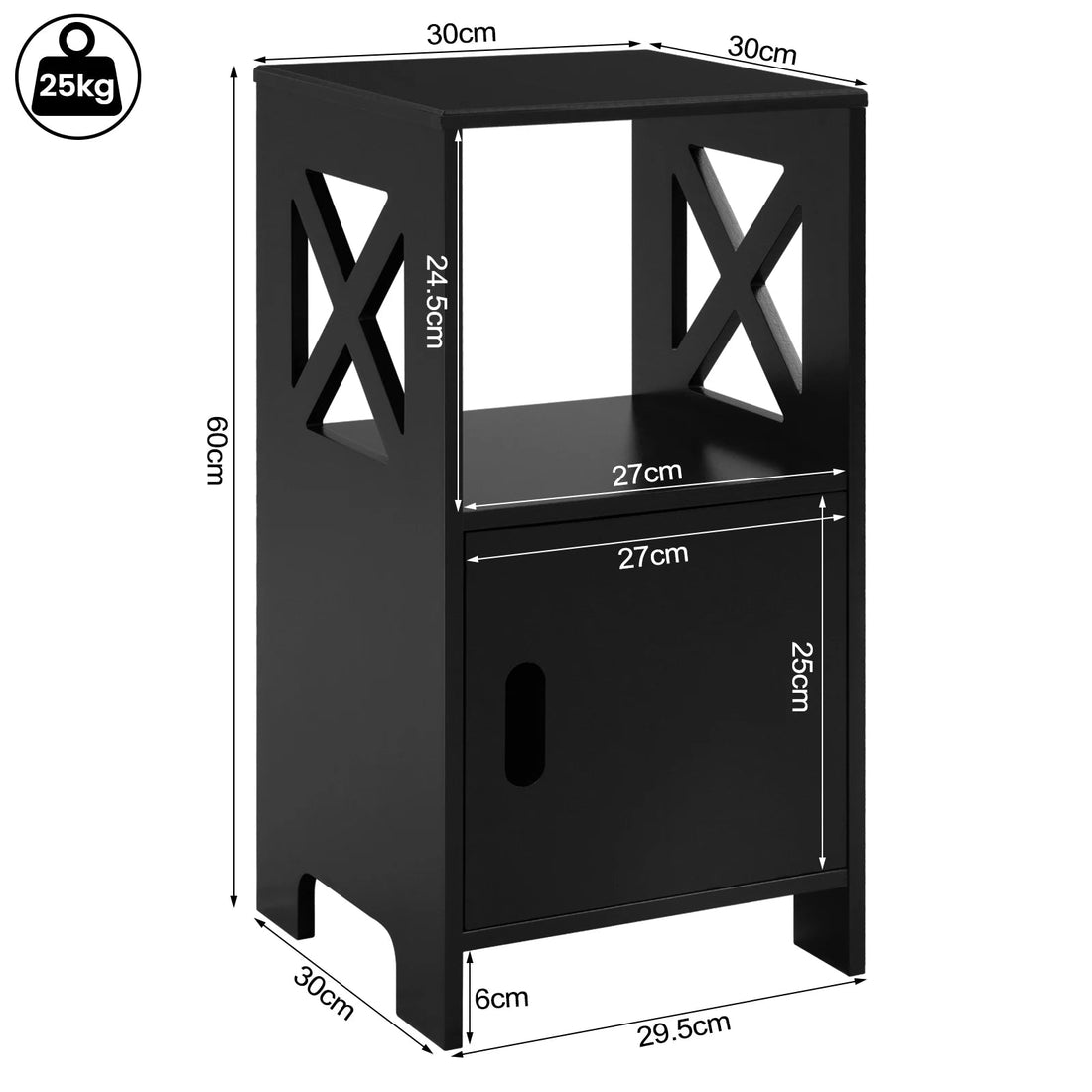 Table de nuit noir avec porte - lot de 2 ensembles - vente privée 14:193;200007763:201336101