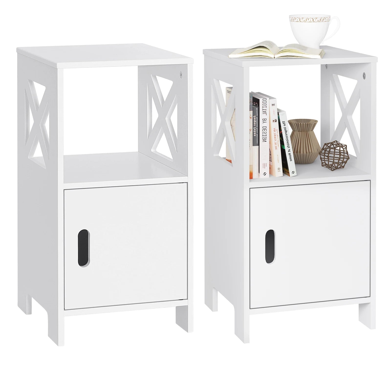 Table de nuit noir avec porte - lot de 2 ensembles - 14:29;200007763:201336101