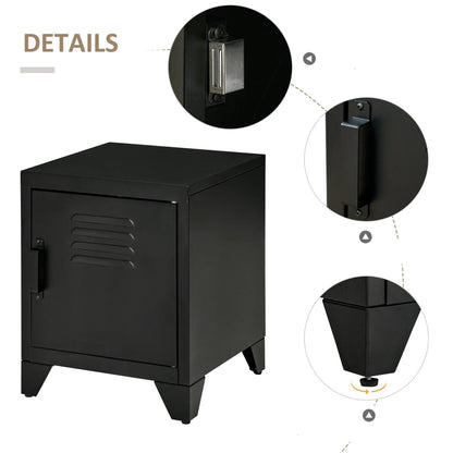Table de nuit noir métal de dimensions 50 x 40 x 47.5 cm - vente privée 200007763:201336101