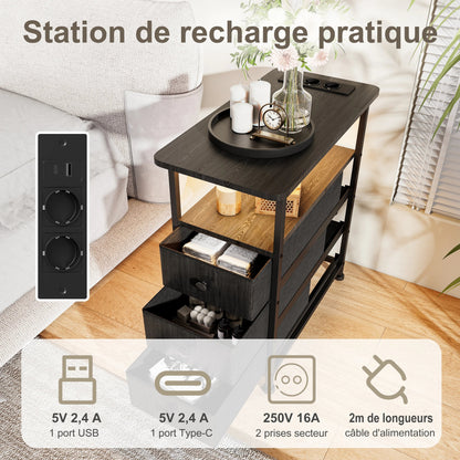 Table de nuit pas cher avec multiprise - vente privée 14:193;200007763:201336101