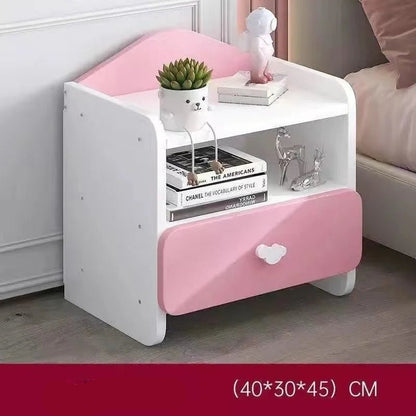 Table de nuit pour enfants à doubles tiroirs - vente privée 14:10Pink lower drawer