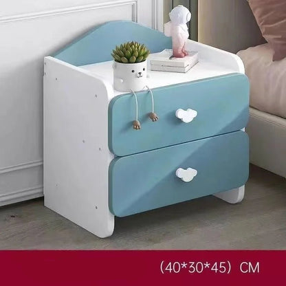 Table de nuit pour enfants à doubles tiroirs - vente privée 14:175Blue Two drawers