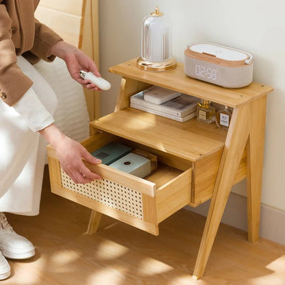 Table de nuit rotin moderne stylé 1 pièce - vente privée 14:29