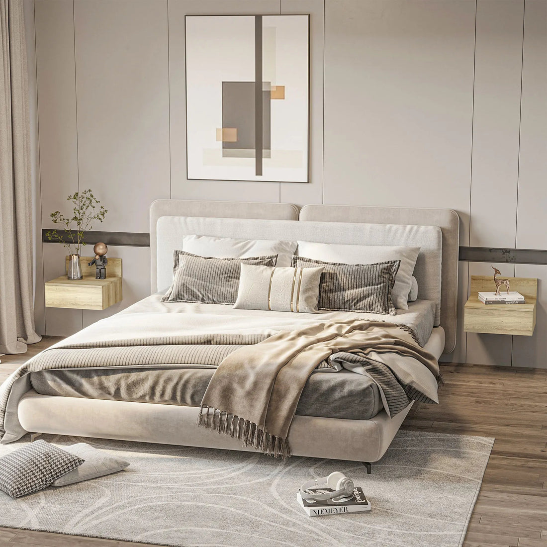 Table de nuit suspendue moderne de luxe 2 ensembles 43X36.5X30.5 cm - vente privée 14:-1;200007763:201336104;5:-1