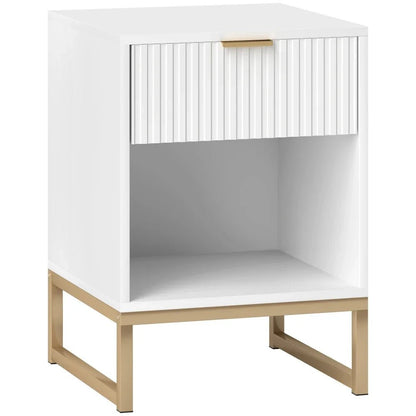Table de nuit tiroir blanc 1 pièce - 40 x 40 x 57 cm - vente privée 14:29;200007763:201336101