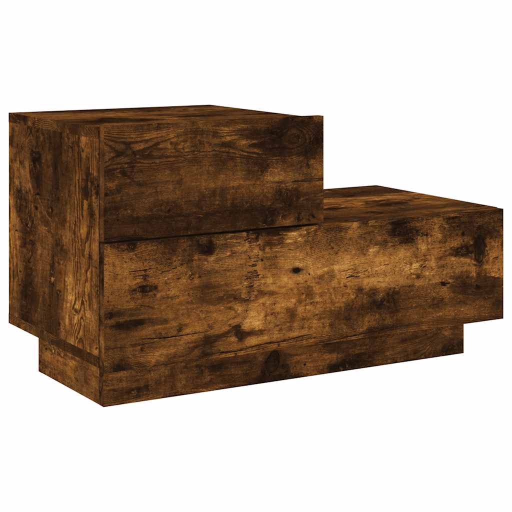 Table de nuit vintage Avec Lumiachd Led Chêne Fumé 70X36X40,5 cm - vente privée 200007763:201336101