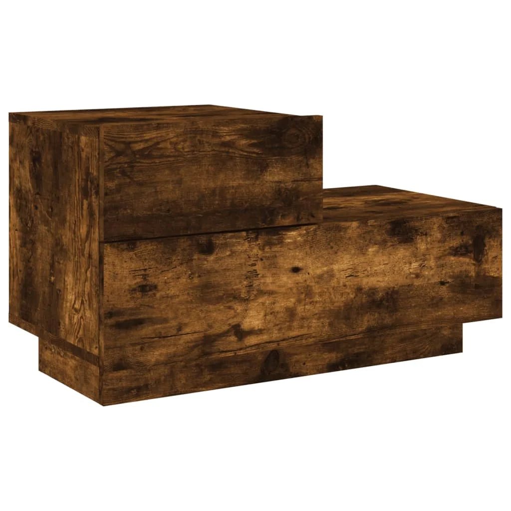 Table de nuit vintage Avec Lumiachd Led Chêne Fumé 70X36X40,5 cm - vente privée 200007763:201336101