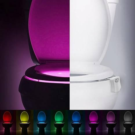 Lampe WC LED RGB 8 Couleur avec capteur de mouvement