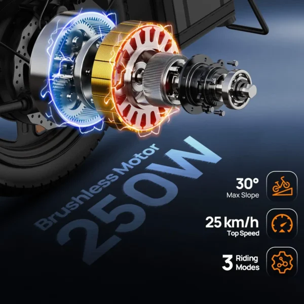 Vélo électrique pliable URLIFE F1L 14 pouces - Autonomie 40 km et batterie amovible vue 2