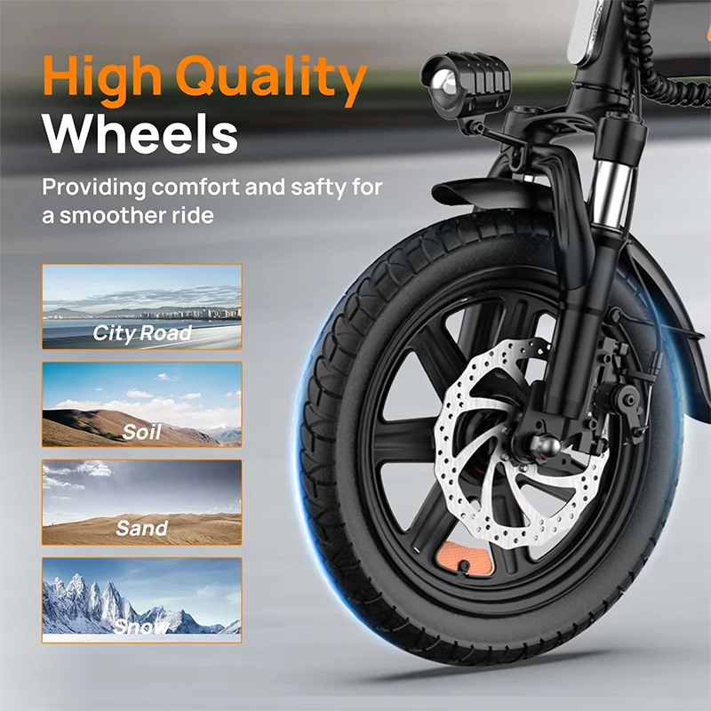 Vélo électrique pliable Urlife F1L 250W - Urbain et Tout-Terrain image 4