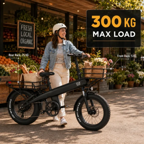 Vélo Électrique Adulte HX Q3 - Puissance 250W et Pneus Larges 20x4 Pouces